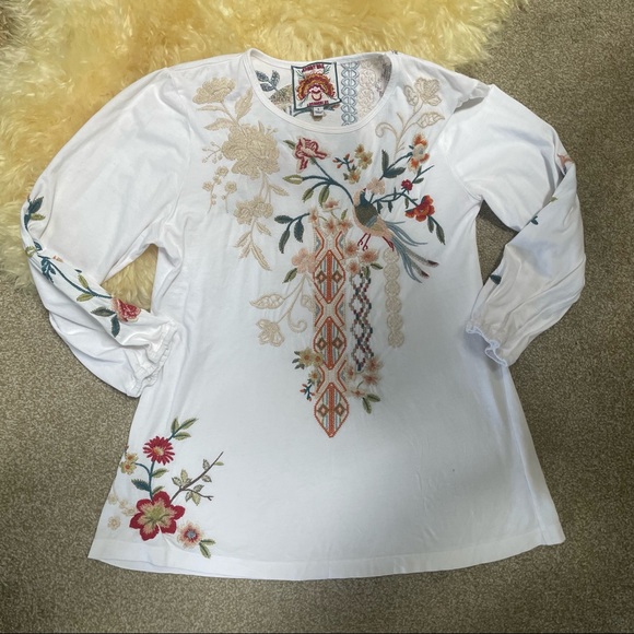 Johnny Was Ellia Puff Sleeve Shirt/ Blouse - Picture 6 of 8